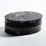 Шкатулка из эпоксидной смолы с цветами черная Epoxy Resin Oval Box Black варинант исполнения - 4 | Loft Concept в Перми