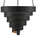 Подвесной светильник в форме спирали черный с золотой внутренней отделкой Warm Glow варинант исполнения - 2 | Loft Concept в Перми