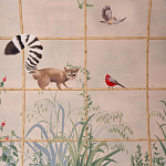 Обои ручная роспись Trellised Menagerie Standard colourway on scenic paper варинант исполнения - 1 | Loft Concept в Перми