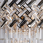 Люстра многоярусная с переплетенными металлическими элементами черного и золотого цвета и прозрачными хрустальными подвесками Empire Chandelier Crystal варинант исполнения - 6 | Loft Concept в Перми