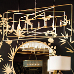 Люстра золотая из пересекающихся прямоугольных элементов Thin Intersecting Rectangles варинант исполнения - 4 | Loft Concept в Перми