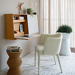 Приставной стол с отделкой из джута Juti D30 см варинант исполнения - 8 | Loft Concept в Перми