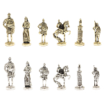 Шахматы в ларце из натуральных камней Долерит Малахит Мрамор Decorative Thematic Chess Русь варинант исполнения - 8 | Loft Concept в Перми