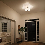 Потолочный светильник с двойным цилиндрическим плафоном из белого стекла и прозрачной органзы Kichler варинант исполнения - 6 | Loft Concept в Перми