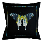 Подушка декоративная бабочка сине-зеленый узор Ikat Pattern варинант исполнения - 1 | Loft Concept в Перми