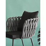 Стул мягкий с декором в виде плетеных лент на спинке и подлокотниках Semicircular Chair Decorated with Ribbons варинант исполнения - 3 | Loft Concept в Перми