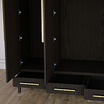 Большой Шкаф Primo Темный орех с 3 дверьми и 3 выдвижными ящиками варинант исполнения - 7 | Loft Concept в Перми