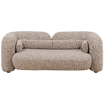 Дизайнерский двухместный диван с мягкими спинкой и подлокотниками светло-коричневый с принтом Madelaine Sofa Cocoa варинант исполнения - 1 | Loft Concept в Перми