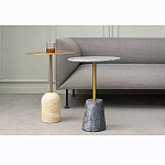 Кофейный столик круглый из мрамора серый Reliable Foundation варинант исполнения - 5 | Loft Concept в Перми