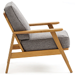 Кресло с каркасом из массива дуба Deniaud Oak Grey Armchair варинант исполнения - 3 | Loft Concept в Перми