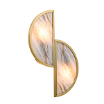 Бра с двумя полукруглыми плафонами из искусственного алебастра в бронзовой оправе Marbella варинант исполнения - 7 | Loft Concept в Перми