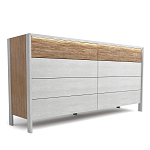 Комод 8 ящиков с подсветкой на рельефном фасаде Warm Industrial варинант исполнения - 2 | Loft Concept в Перми