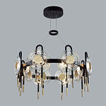 Люстра подвесная круглая черного цвета с круглыми прозрачными плафонами Virelia  варинант исполнения - 3 | Loft Concept в Перми