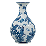 Ваза с мотивами цветущего сада с попугаями Blue Vase Inspired by Nature варинант исполнения - 2 | Loft Concept в Перми