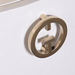 Тумбочка белая овальная с мраморной столешницей Thoroughbass варинант исполнения - 5 | Loft Concept в Перми