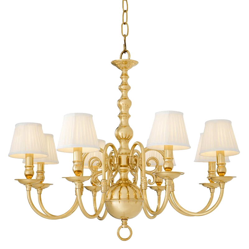 Люстра Eichholtz Chandelier Bourbon Brass Латунь Белый Черный в Перми | Loft Concept 