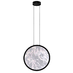 Светодиодный подвесной светильник круглой формы с металлической рамой черного цвета Marble Glow 47 варинант исполнения - 2 | Loft Concept в Перми