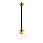 Подвесной светильник со стеклянным прозрачным плафоном в форме шара и золотыми металлическим акцентами 20 ClassiCon варинант исполнения - 2 | Loft Concept в Перми
