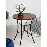 Столик приставной с круглой столешницей на металлическом черном основании Scenical Table варинант исполнения - 2 | Loft Concept в Перми