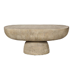 Столик кофейный кремового цвета с овальной столешницей и круглым основанием Cream Dalmen Table варинант исполнения - 1 | Loft Concept в Перми