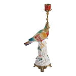 Подсвечник с попугаем из фарфора с бронзовыми элементами Eden Garden варинант исполнения - 3 | Loft Concept в Перми