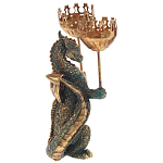 Подсвечник в виде дракона Dragon candlestick Gold Green варинант исполнения - 2 | Loft Concept в Перми