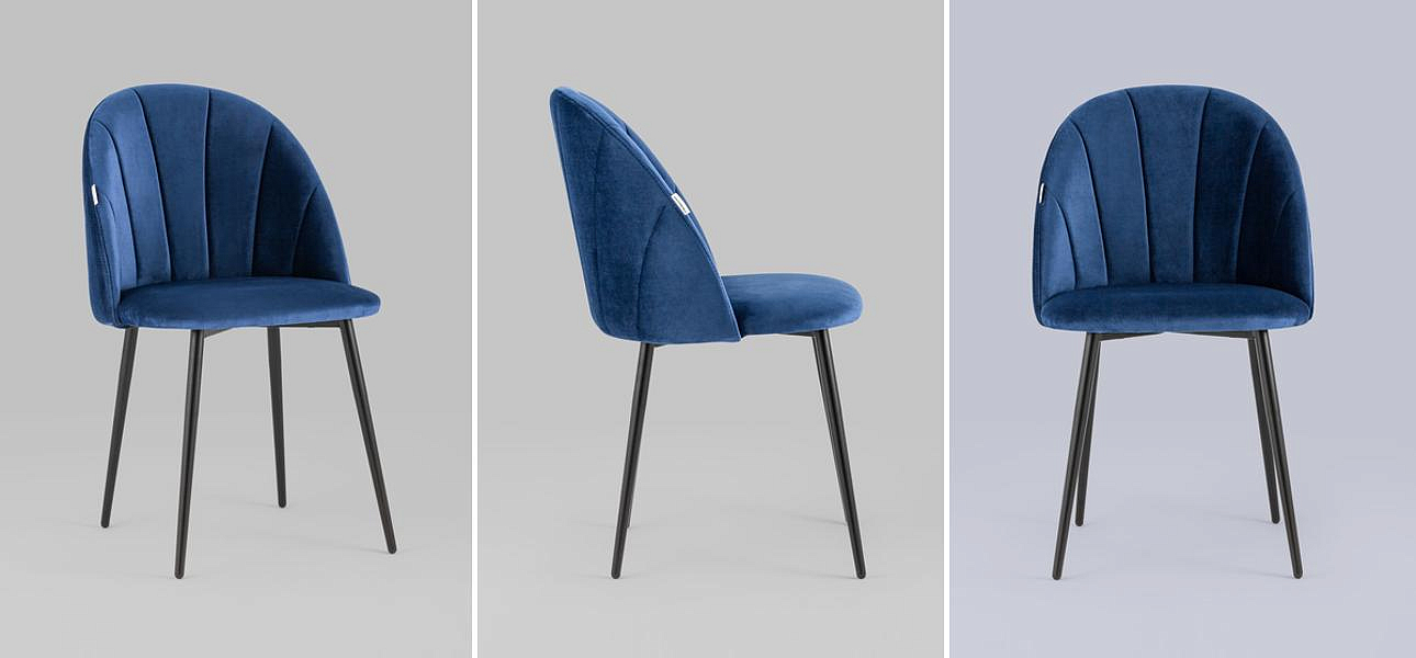 Стул Balsari S Chair Синий Велюр Стул Balsari S Chair Синий Велюр - Loft-Concept в Перми