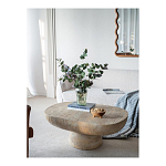 Столик кофейный кремового цвета с овальной столешницей и круглым основанием Cream Dalmen Table варинант исполнения - 6 | Loft Concept в Перми