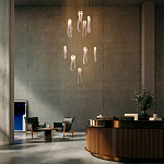 Подвесной светильник белого цвета с изогнутым плафоном Flow Loop варинант исполнения - 8 | Loft Concept в Перми