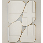 Зеркало в ассиметричной раме золотистого цвета Chaotic варинант исполнения - 2 | Loft Concept в Перми