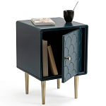 Тумба с одной дверцей Scale Ornament Blue Nightstand варинант исполнения - 3 | Loft Concept в Перми