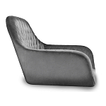 Стул с мягкой серой обивкой из велюра и подъемно-поворотным механизмом на черных колесиках Harper Gray варинант исполнения - 2 | Loft Concept в Перми