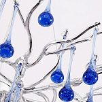 Люстра овальная с синими стеклянными подвесками в форме капель FAIRYTREE Light варинант исполнения - 1 | Loft Concept в Перми