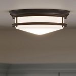 Потолочный светильник с белым матовым стеклянным плафоном в форме перевернутого конуса Hinkley варинант исполнения - 19 | Loft Concept в Перми