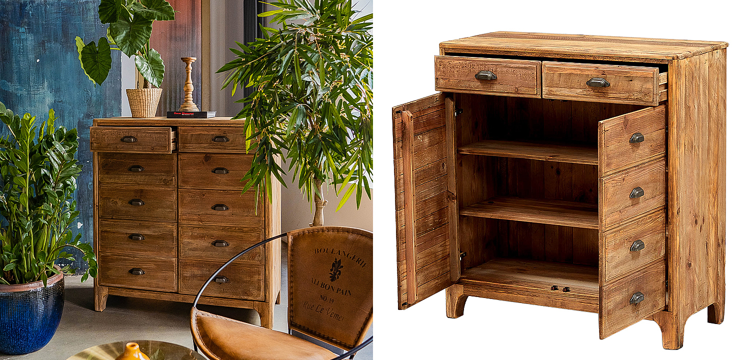 Комод из массива сосны в стиле лофт Pauley Loft Chest of Drawers Комод из массива сосны в стиле лофт Pauley Loft Chest of Drawers - Loft-Concept в Перми