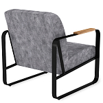 Кресло серый велюр с жесткими подлокотниками на полозьях Ashton варинант исполнения - 3 | Loft Concept в Перми