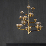 Люстра золотая в виде растения Golden Flower Glade варинант исполнения - 6 | Loft Concept в Перми