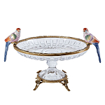 Чаша из прозрачного стекла с фигурками разноцветных попугаев на ободке 38 Eden Garden варинант исполнения - 1 | Loft Concept в Перми