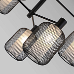 Люстра потолочная с абажурами из металлической сетки Loft Grid Pendant Gold варинант исполнения - 6 | Loft Concept в Перми