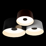 Потолочный светильник с 3-мя цилиндрическими абажурами черного белого и коричневого цвета Urban Dome варинант исполнения - 2 | Loft Concept в Перми