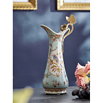 Кувшин с цветочным рисунком и бронзовой ручкой Blue Garden варинант исполнения - 2 | Loft Concept в Перми