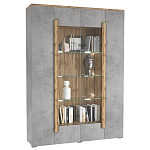 Шкаф-витрина с фасадом серого цвета 4-х дверная Grace of Furniture варинант исполнения - 1 | Loft Concept в Перми