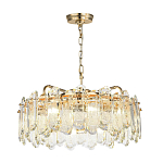 Люстра подвесная круглая с хрустальными овальными подвесками Harmonica варинант исполнения - 2 | Loft Concept в Перми