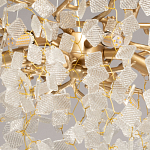 Люстра подвесная золотого цвета с декоративными ветвями и прозрачными рельефными подвесками FAIRYTREE Light варинант исполнения - 9 | Loft Concept в Перми