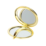 Зеркало карманное складное круглое из натурального камня Малахит с Хризоколлой в подарочной упаковке Gold Stone Mirrors варинант исполнения - 3 | Loft Concept в Перми