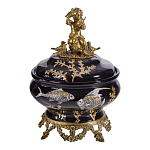 Шкатулка черного цвета с бронзовым ангелом Eden Garden варинант исполнения - 1 | Loft Concept в Перми