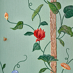 Обои с вышивкой ручной работы Floral Lattice Original colourway on wool sateen варинант исполнения - 2 | Loft Concept в Перми