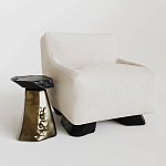 Кресло Cannes с мягкой обивкой букле молочного цвета  варинант исполнения - 2 | Loft Concept в Перми