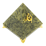 Шкатулка пирамида из натурального камня змеевик Stone Casket варинант исполнения - 1 | Loft Concept в Перми