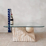 Дизайнерский журнальный стол в виде раковины с жемчужиной под прозрачной столешницей Fahin варинант исполнения - 3 | Loft Concept в Перми